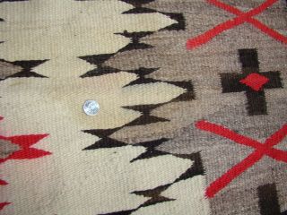 Antique Navajo Runner Rug Large 124x53 Native American Shabby Chic Cabin Weaving 9