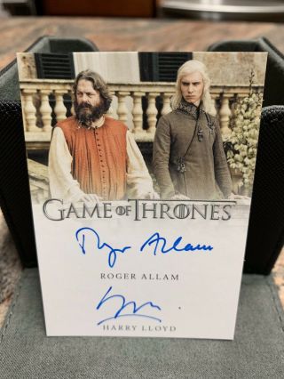 Game Of Thrones Inflexions Dual Auto Roger Allam/harry Lloyd