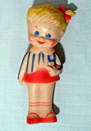 Vintage 1950s The Sun Rubber Co Girl Doll 8 Inch Barberton Ohio Usa