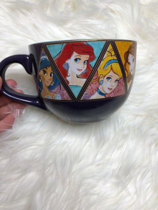 Walt Disney Princesses Purple/teal Accent Ceramic 24 Oz Mug / Soup Bowl