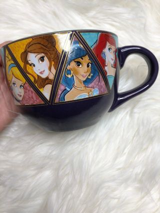 Walt Disney Princesses Purple/Teal Accent Ceramic 24 oz Mug / Soup Bowl 3