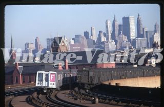 Orig Slide Nyc Subway Bmt Ind R40 R9 Nycta Brooklyn Ny Kodachrome 1968 Scene