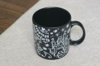 Disney Parks Be Our Guest Black White Chalkboard Ceramic Coffee Mug Castle Magic