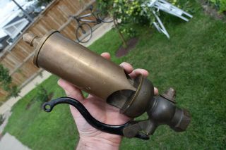 antique brass 3 chamber STEAM WHISTLE train boat plant tractor 11