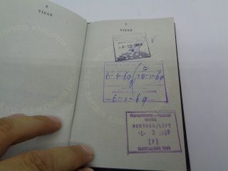 1961 British Uk passport with colonial visas: South Africa Lesotho Swaziland. 5