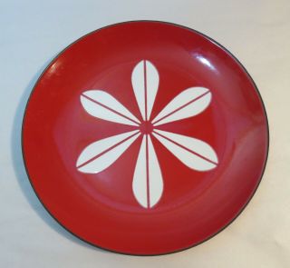 Vintage Catherinholm Catherine Holm Red Enamel Lotus Plate