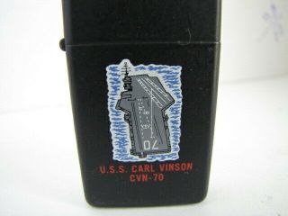 USS Carl Vinson CVN - 70 SLIM Black Matte ZIPPO Lighter 1986 US Military Vintage 2