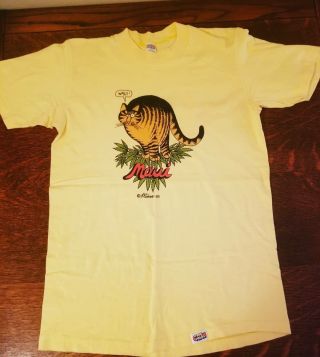 vintage 70 ' s crazy shirts Hawaii Kliban the cat Maui Maui Wowie t shirt 2
