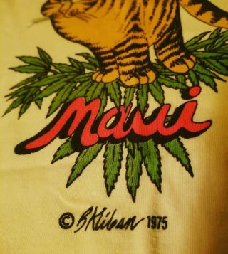 vintage 70 ' s crazy shirts Hawaii Kliban the cat Maui Maui Wowie t shirt 3