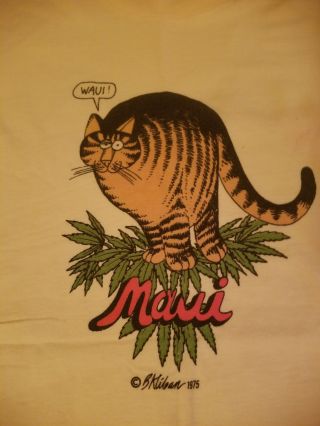 vintage 70 ' s crazy shirts Hawaii Kliban the cat Maui Maui Wowie t shirt 5