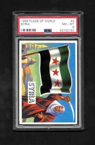 1956 Topps Flags Of The World 4 Syria - Psa 8 - Ombine Ship Save $$$
