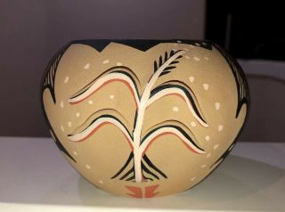 Jemez Pottery Bowl Hand Signed By Artist Edwina Tortalita