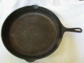 Vintage 14 " Cast Iron Skillet Frying Pan