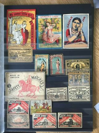 India And Other Country S Old Matchbox Labels Vf 6 Pages Vintage