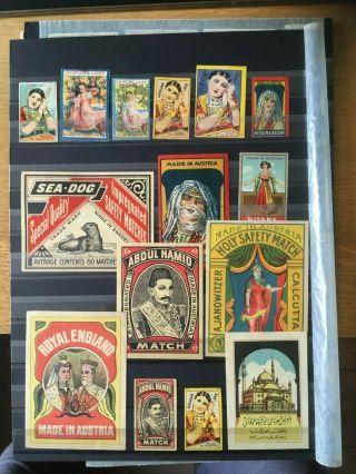 India and other country s old matchbox labels VF 6 pages vintage 2