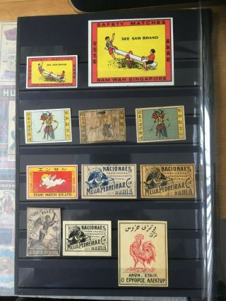 India and other country s old matchbox labels VF 6 pages vintage 6
