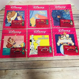 Disney Read Along Books With Cassette Tapes - Set Of 6 Euc