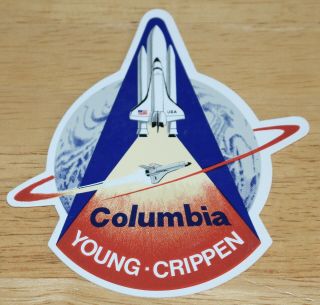 1981 Sts - 1 Nasa Space Shuttle Columbia First Launch Young Crippen Sticker
