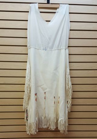 Large Hand Crafted Cut Beaded Native American Indian Buckskin Dress Bottom