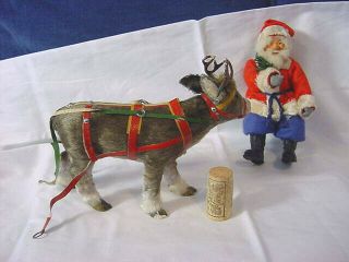 US ZONE Germany SANTA Reindeer SLEIGH Candy Container XMAS Decoration VINTAGE 9