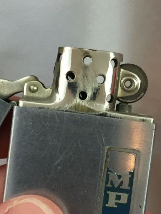 1938 - 40 Four Barrel Hinge Slashed Corner Zippo Lighter - 2 Sided Metallique WoW 7