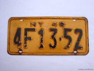 1948 York Vintage License Plate 4f13 - 52