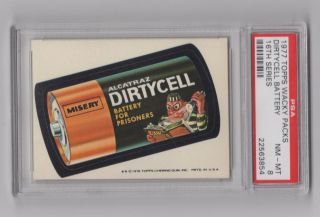 1977 Topps Wacky Packages Rare 16th Series Dirtycell Psa 8