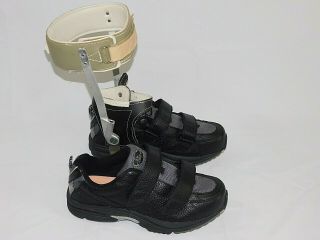 Set Polio Leather Metal Leg Braces Us 10 Xwide Dr.  Comfort Shoes Steampunk A1