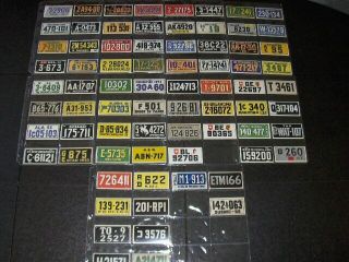 Very Near Complete (74/75) Set Of 1953 Topps License Plate Cards.