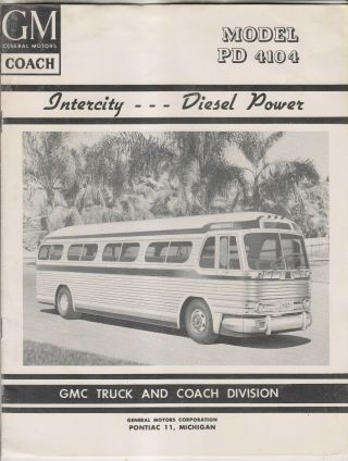 1952 Bus Pamphlet - Gm General Motors Coach Model Pd 4104 - Gmc Pontiac Michigan