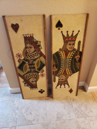 Mid Century Modern Gravel Art Pictures King Of Spades And Queen Of Hearts