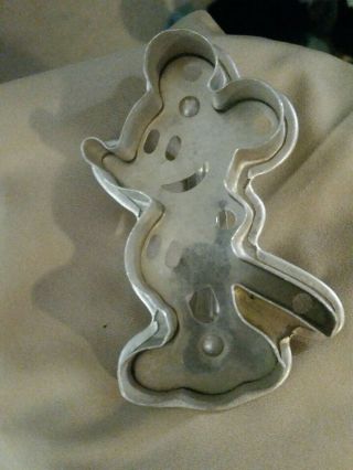 Vintage Disney Mickey Mouse Metal Cookie Cutter With Handle