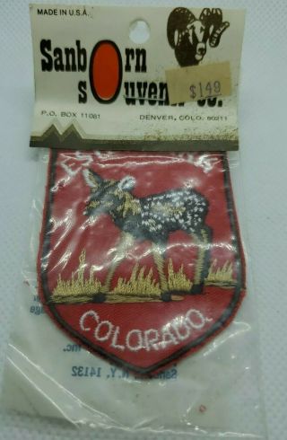 Vintage Estes Park Colorado Deer Fawn Souvenir Travel Patch In Package