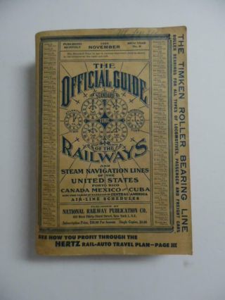 1955 Official Guide Of Railways Steam Navigation Lines Of United States November