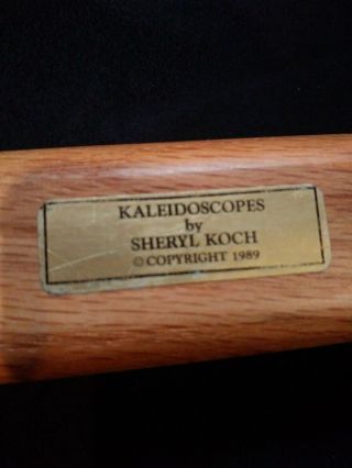 Sheryl koch Sighed ' Starfire ' Spiraled Brass Kaliadoscope w/Wood Stand (1989) 5
