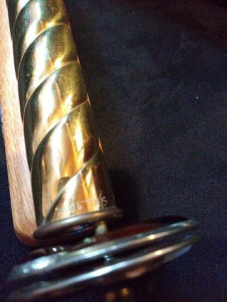 Sheryl koch Sighed ' Starfire ' Spiraled Brass Kaliadoscope w/Wood Stand (1989) 6