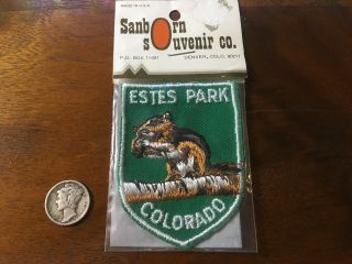 Vintage Estes Park Colorado Chipmunk Ski Souvenir Travel Patch In Package