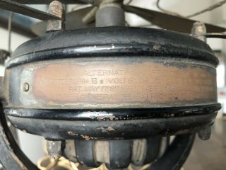 Antique 1890s GE PANCAKE BRASS BLADE FAN 12” Type UI Form E9 No.  44651 1887 - 1890 6