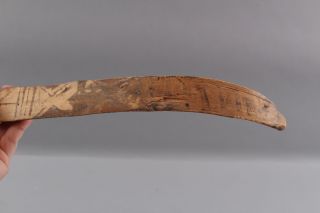 Antique Authentic 19thC Western Native American Indian Decorated Wood Bow,  NR 12