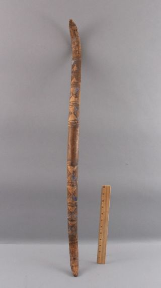 Antique Authentic 19thC Western Native American Indian Decorated Wood Bow,  NR 3
