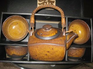 Japanese Tea Pot Gift Set By Miya Tea Pot And 4 Tea Cups Gift Box