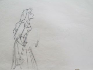 Sleeping Beauty Briar Rose Disney Production Cel Drawing Diablo 1959 Marc Davis