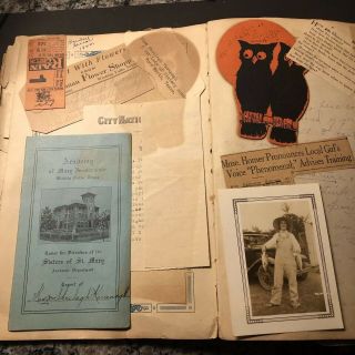 Vtg Scrapbook 1920’s Wichita Falls Texas Catholic School