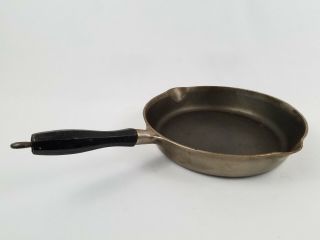 Griswold No.  8 Nickel Plated Cast Iron Skillet 726 - A " Slant " Logo Wooden/plastic