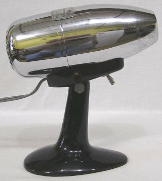 Vintage Oster Model 202 Airjet Chrome Hair Dryer On Stand 1949