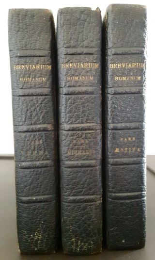 1931 Breviarium Romanum Vulgate Roman Breviary Partial Set 3/4 Volumes