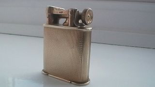 Rare Vintage 1932 Engine Turned Mappin & Webb 9ct Gold Petrol Lift Arm Lighter