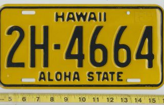 1969 Hawaii License Plate 2h 4664