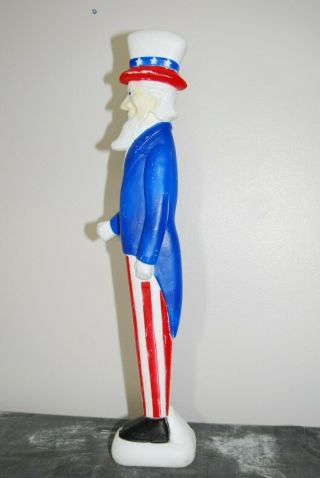 Vintage Uncle Sam 4th Of July Blow Mold With Flag,  36 " Tall By Don Featherstone