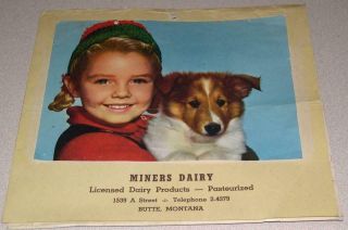 1949 Wall Calendar From Miners Dairy In Butte,  Montana